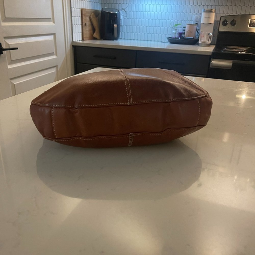 MARGO Cognac / Caramel / Camel Genuine Leather Hobo Bag Purse - Picture 12 of 16